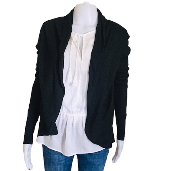 KISMET Dorothy Open Front Cocoon Knit Cardigan With Long Sleeves Grey Sz Medium - Picture 3 of 11